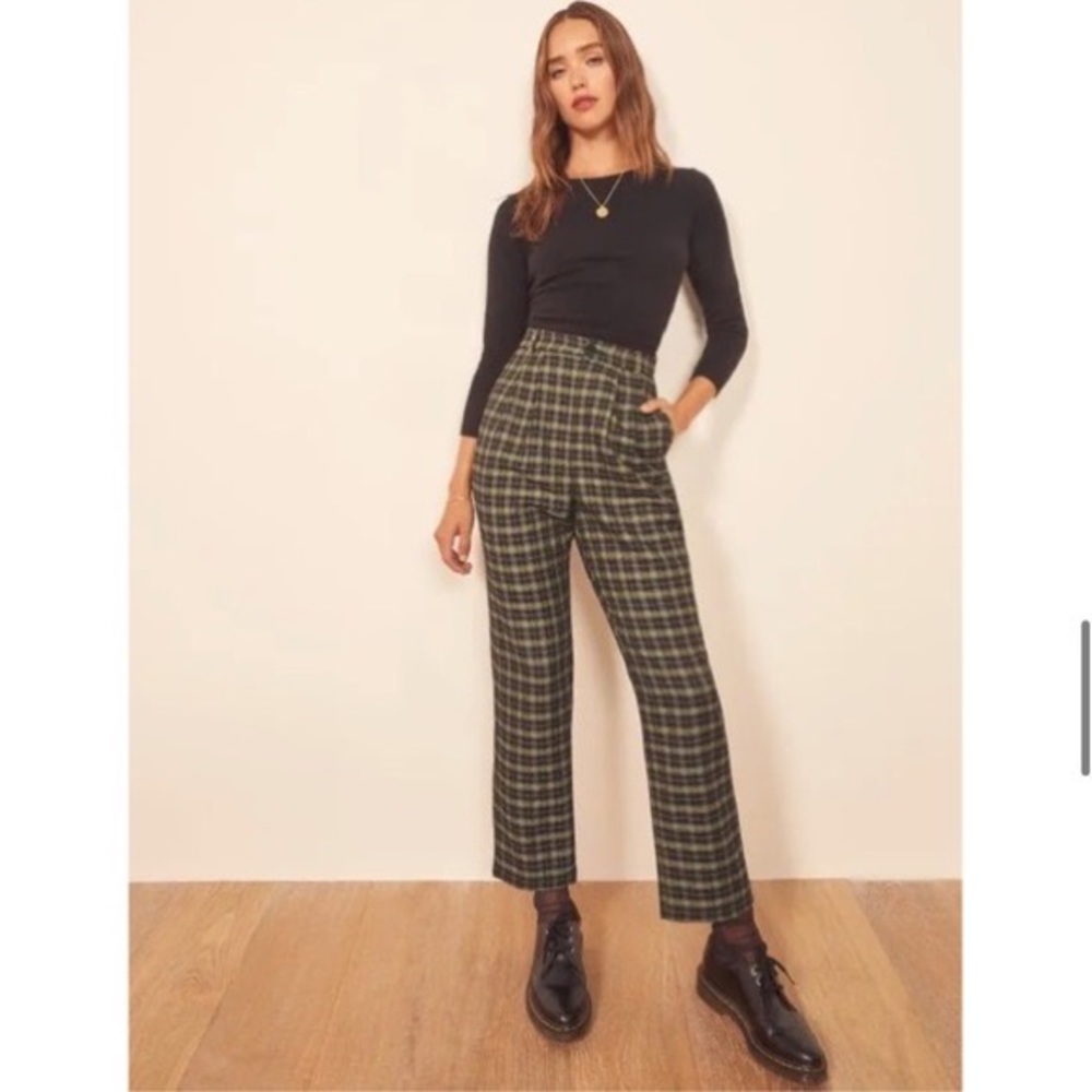 Reformation Everett Plaid Pants